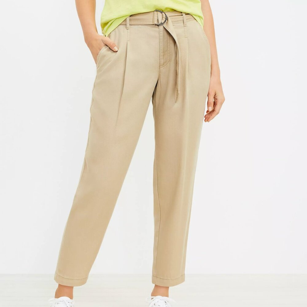 LOFT| Belted Emory Taper Pants